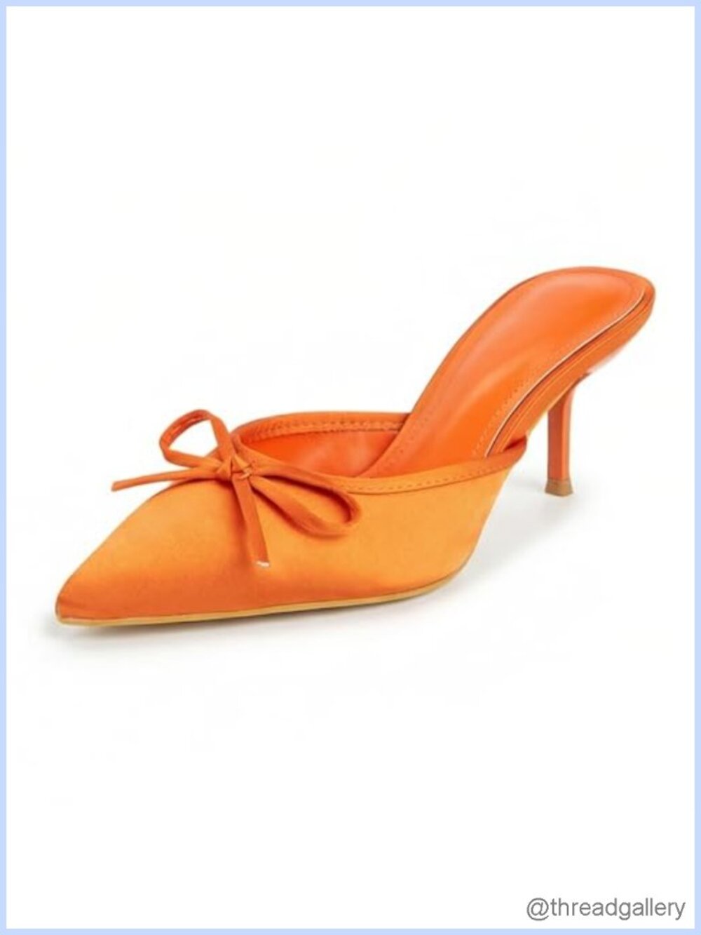 Satin Bow Pointed Toe Stiletto Mule Kitten Heel Slingback Pump Formal Wedding